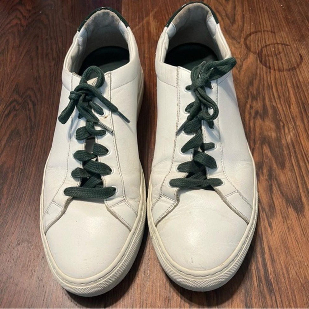 Common Projects Achilles Low White and Green Sneakers. Size‎ 43/10